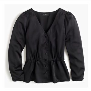 J. Crew black peplum top